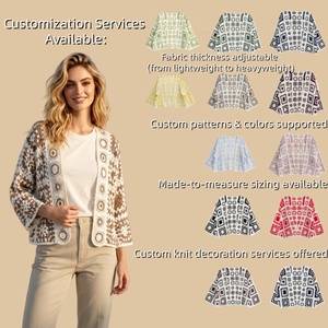 Cardigan en crochet pour femmes à manches longues avec design personnalisé, livraison rapide |   Échantillonnage rapide, MOQ flexible - Product Image 4