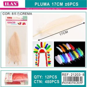 ขนนกประดิษฐ์สีครีมขนาด 17 ซม. ยี่ห้อ Ilan Pluma สำหรับงานตกแต่ง DIY - Product Image 3