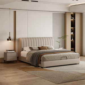 Modern Luxury Furniture Bedroom King&<b>Queen</b> <b>Size</b> Upholstered <b>Bed</b> Anti-Scratch Leather High Density Sponge Solid Wood Soft - Product Image 1