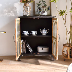 INNOVA Solid Wood 2-Door Storage <b>Cabinet</b> Modern <b>Vintage</b> Chinese Farmhouse Design Kitchen Dining Living Room Home Furniture Easy - Product Image 2