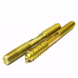 Personalizar acero grado 8,8 amarillo grado <span class=keywords><strong>4</strong></span>,8 <span class=keywords><strong>tornillo</strong></span> de pasador doble extremo roscado tornillos de madera <span class=keywords><strong>1</strong></span>/<span class=keywords><strong>4</strong></span> "Fábrica - Product Image 3