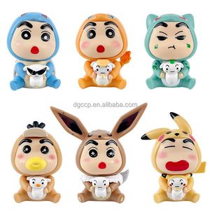 Crayon Shin-Chan Cross-dress Pika con caja Figura DE ACCIÓN Decoración de escritorio Regalo Pvc Crayon Shin-Chan Figura de acción - Product Image 5