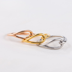 yunnique Fashion <b>Ring</b> Geometric Knot Design Rose Gold Gold Silver Women's Jewelry Gift - Product Image 1