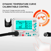 Estación de Soldadura con Pistola de Aire Caliente RF4 RF-H8E con Control de Temperatura y Protección ESD para Reparación de Placas Lógicas y Micro-soldadura