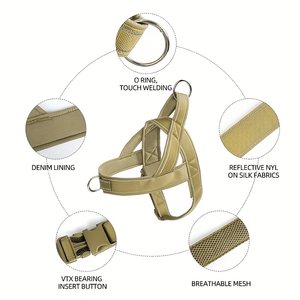 Tali kekang anjing taktis kustom, tali traksi latihan luar ruangan tahan lama rantai anjing tahan aus grosir - Product Image 3