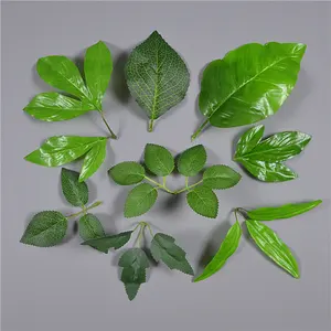 Factory Direct 50 Styles Green Leaf Hawaii Wedding Party Decoration Artificial Ginkgo Maple Palm Leaves