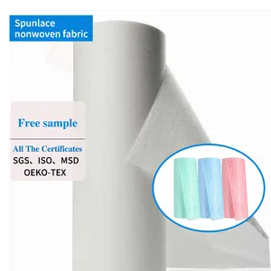 Parallel Plain Smooth Soft Skin Friendly Spunlace Nonwoven Fabric 100 % Viscose / Rayon / Cellulose / Woodpulp / Pulp