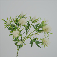 Bunga Tiruan Eryngium Sea Holly Thistle, Tangkai Bunga Palsu untuk Dekorasi Pernikahan, Pesta, Rumah, dan Fotografi
