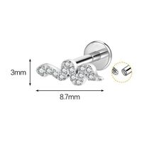 Anting-anting dan anting bibir titanium alloy G23 bertahtakan zircon, perhiasan tindik 009, terlaris, grosir, unisex, modis