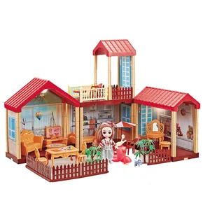 3D Miniature Landscape Doll House DIY Puzzle Assembly Toys Cartoon Fairy Tale House Model Kids Happy Birthday Gift For Girls