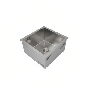 Fregadero de Cocina de Acero Inoxidable de 18x18 Pulgadas, de un Solo Tazón, para Instalar Bajo Encimera, Diseño Cuadrado Moderno, Superficie Pulida Hecha a Mano - Product Image 1