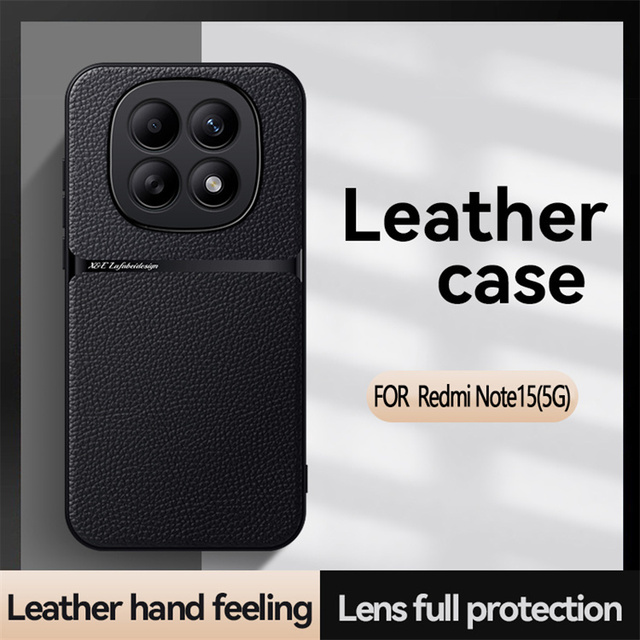 Leather Magnetic Mobile Phone Case for Redmi 15 15C 14C Note 15 Pro+ 15 Pro 14 Full Protective Back Cover