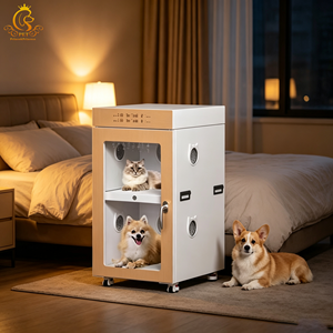 Séchoir Commercial Automatique Intelligent pour Animaux de Compagnie EUR PET 300L en Acier Inoxydable et Plastique, Grande Boîte de Séchage à Double Zone pour Toilettage Canin - Product Image 1
