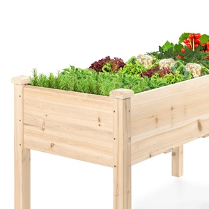 Raised <strong>Garden</strong> Bed Elevated Wood Planter Box Stand with Bed <strong>Liner</strong> for Backyard Patio Balcony Vegetable Flower Gardening - Product Image 4
