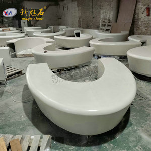 ม้านั่งหินวิเศษ UHPCGRC แบบสั่งทำพิเศษสำหรับจัดสวนภายนอก สีขาวเทา - Product Image 2
