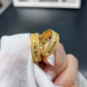 18K Echtgold Glänzender Moissanit Original Massivgold Bandring Maßgefertigt <span class=keywords><strong>10k</strong></span> 14k 18k Vintage-Stil AU750 Feine Ringe für Damen und Herren - Product Image 4