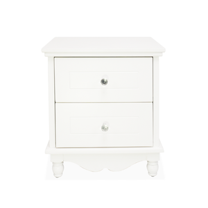 Scandinavian Style White Kids Nightstand Wooden <b>Bedside</b> <b>Table</b> with 2 Drawers for <b>Toddler</b> Bedroom Furniture - Product Image 2