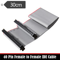 Connecteur de câble plat IDC 40 broches F/F pas de 2,54 mm, câble de données pour disque dur double rangée, 30 cm, en stock