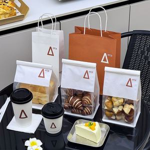 Bolsas de Papel Kraft Personalizadas para Alimentos, Bolsas de Papel Kraft Blancas para Pan Tostado con Ventanas, Imprime Tu Logotipo - Product Image 3