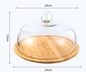 Ahşap kek tepsisi masa dekorasyon plaka çanak iç kutu şeffaf kek kubbe cam klasik parti ile sürdürülebilir 1 adet 1 adet bir - Product Image 4