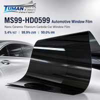 Film de protection automobile Tuman Ultra Dark 5,4 % VLT en céramique nano carbone titane, 99,9 % UVR, 99,0 % IRR, teinte intimité pour voitures