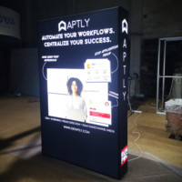 Nouveau Design Éclairage LED Tissu Bannière Support Mural Fond Bannière Réglable Stand Décors Salon Affichage