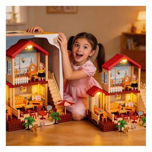 Dollhouse <b>Kits</b> Plastic Miniature Villa Assembly <b>Model</b> with Furniture Accessories Story Gift for Children - Product Image 5