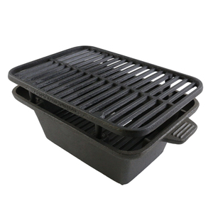 Ensemble de <span class=keywords><strong>barbecue</strong></span> <span class=keywords><strong>et</strong></span> fumoir en <span class=keywords><strong>fonte</strong></span> pré-culottée robuste avec grilles doubles pour <span class=keywords><strong>barbecue</strong></span> <span class=keywords><strong>et</strong></span> fumoir d'extérieur - Product Image 3