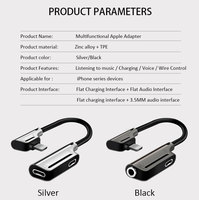 Adaptateur de prise casque 3.5mm i Chargeur 2 en 1 Adaptateur répartiteur audio auxiliaire
