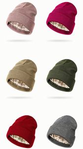 Solid Jacquard Knit <b>Winter</b> Beanie <b>Hats</b> for <b>Men</b> Women Silk Satin Lined Soft Warm Slouchy Cuffed Washable <b>Hat</b> Promotion Gift - Product Image 2