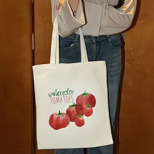 Bolsa de Tela Reutilizable con Estampado de Tomates <span class=keywords><strong>San</strong></span> <span class=keywords><strong>Marzano</strong></span>, Diseño Italiano de Campania con Fondo a Rayas - Product Image 3