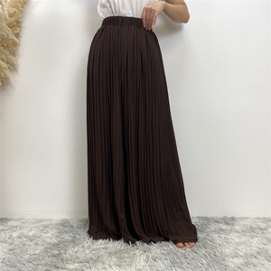2296# Spring Summer Breathable Chiffon Casual Pleated Pant Elastic Waist With Lining Refreshing Popular Women Pant - Product Image 3