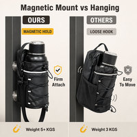 Sac bandoulière magnétique pour bouteille d'eau avec cordon de serrage et bordure réfléchissante pour activités de plein air