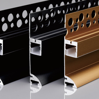 Profilé lumineux en alliage d'aluminium anodisé sur mesure 1M/2M/3M avec diffuseur à clipser pour éclairage de bureau et transition d'éclairage encastré
