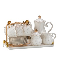 Ensemble de tasses à thé en porcelaine fine écologique de luxe, 23 pièces, design doré personnalisé, ensemble café et thé pour utilisation en café