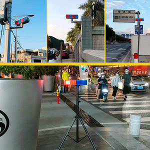 Nhà sản xuất bán buôn hai mặt tín hiệu giao thông ánh sáng LED cảnh báo flash trong màu đỏ và màu xanh vật liệu nhựa 2 Bộ - Product Image 5