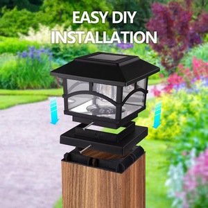 Solar Tungsten <b>Bulb</b> Pillar <b>Light</b> Waterproof <b>Outdoor</b> Garden Fence Lighting For Courtyard Gateposts Pastoral Scenery - Product Image 3