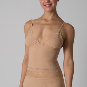 Premium Stretchy <strong>Cami</strong> <strong>Tops</strong> Lightweight Sleeveless Skin-Friendly Sexy <strong>Lace</strong>-<strong>Trimmed</strong> Adjustable Deep V Strap <strong>Lace</strong> <strong>Tops</strong> for Women - Product Image 3