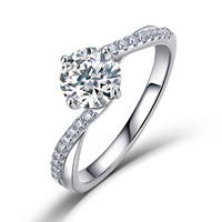 Bague Solitaire en Argent Sterling 925 et Moissanite, Plaqué Or Vermeil 2,5 μm, Bijoux Fins pour Femme, Vente en Gros Directe Usine, Fabricant