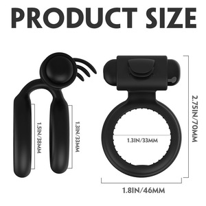 <span class=keywords><strong>Anello</strong></span> <span class=keywords><strong>Vibrante</strong></span> Doppio Personalizzabile per Massaggio e Controllo dell'Eiaculazione Maschile - Product Image 4