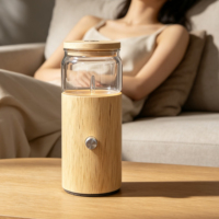 Diffuseur de parfum en verre et bois de haute qualité pour huiles essentielles aromathérapeutiques atomisées