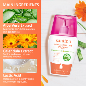 OEM ODM Marque Privée Santino Soins Intimes de la Peau Nettoyant Quotidien à l'Aloe Vera avec Extrait de Calendula pour l'Hydratation et le Nettoyage - Product Image 2
