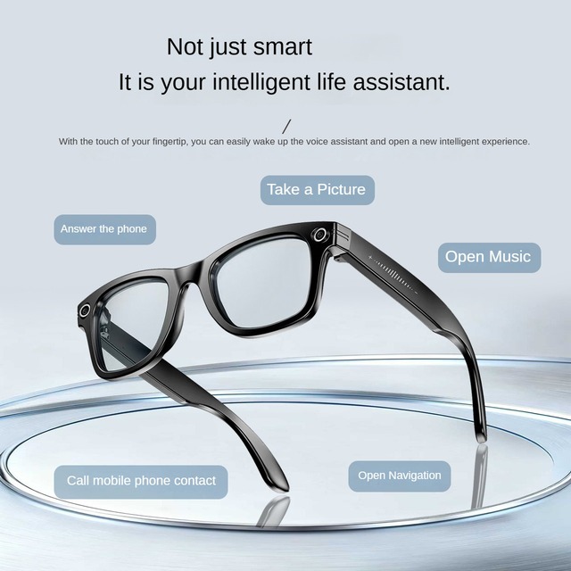 High Quality Smart Glasses AI Object Recognition Voice Assistant Translation 800W Camera  Listening and Calling