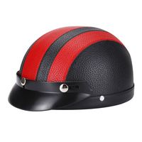 Casque vintage Halley pour moto électrique, scooter, cuir synthétique multicolore, demi-casque ouvert, ABS, pour la conduite