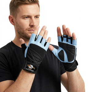 Durable Breathable Nylon Half Finger Weightlifting <b>Gloves</b> for Closure Wrist Wrap Support Anti-Slip for Cross Training - Product Image 1
