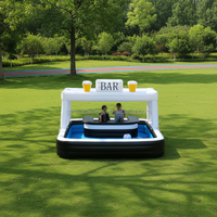 Bar de piscine gonflable d'extérieur, pub, maison, bar flottant gonflable en PVC pour adultes avec piscine pour les événements de jardin, les fêtes