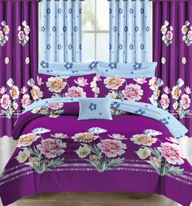 Premium African 10 piezas King Size 100% sábanas de algodón con cortinas juego de casa para la colección de ropa de cama de clima Tropical - Product Image 2