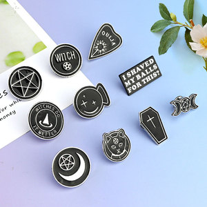 Todes tränke Einweichen Skelett Emaille Pin Dark Skull Ghost Brosche Revers Metall Abzeichen Coole Gothic <span class=keywords><strong>Terror</strong></span> Schmuck Geschenk für Freunde - Product Image 3