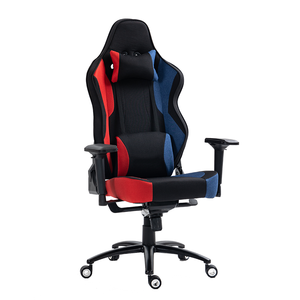 เก้าอี้เกมมิ่งสีน้ำเงินดำ วัสดุ PU สำหรับ<span class=keywords><strong>รถ</strong></span>แข่ง ออกแบบตามหลักสรีรศาสตร์ พร้อมโฟมขึ้นรูป สำหรับเล่นเกมคอมพิวเตอร์และอีสปอร์ต พร้อมกลไกปรับเอนแบบกบ - Product Image 2