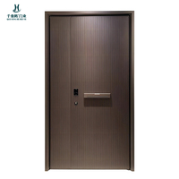 Porte d'entrée de villa moderne en aluminium moulé sur mesure de haute qualité, étanche, anti-explosion, sécurisée pour la maison